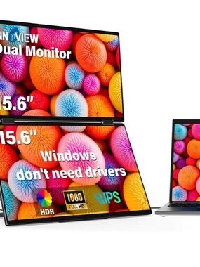 Dual-Screen Portable Monitor for Laptops 15’6